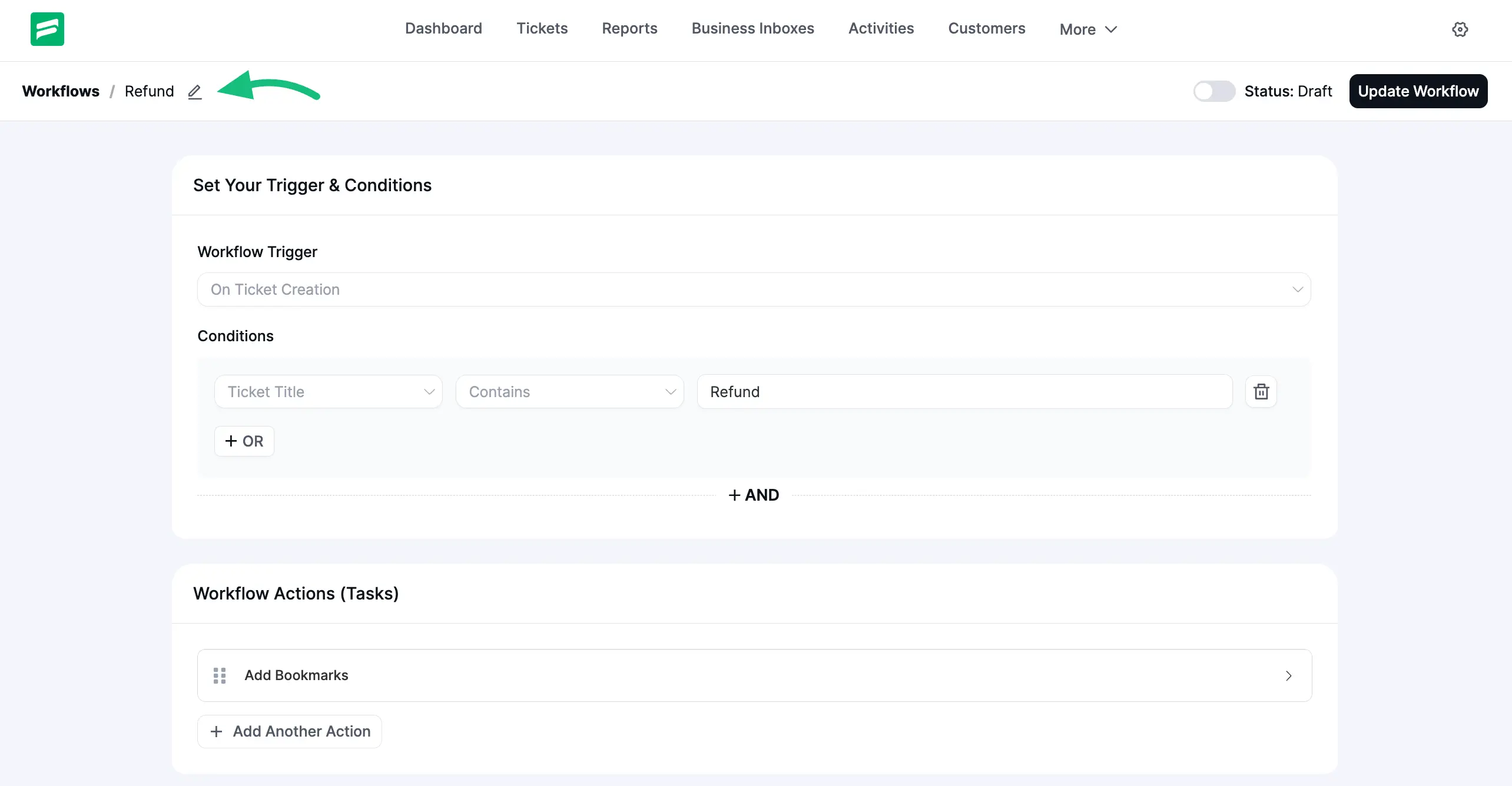 Change name of your workflow