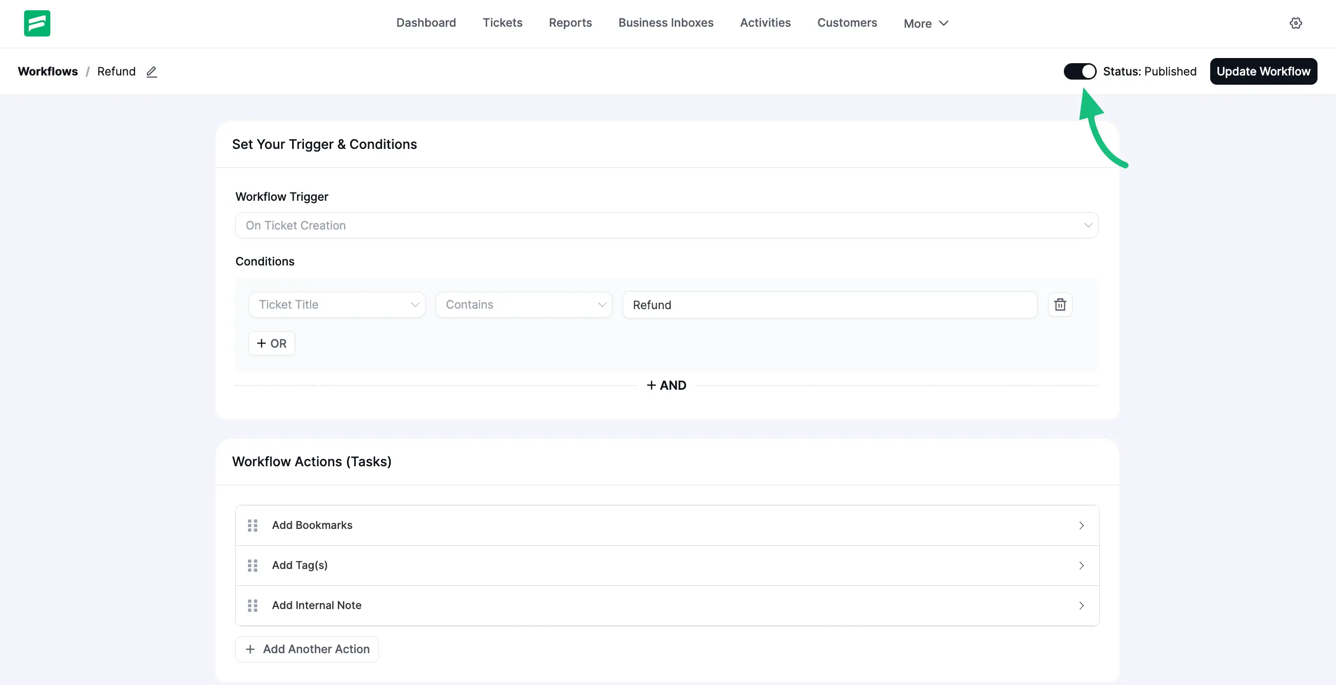 Publish the workflow