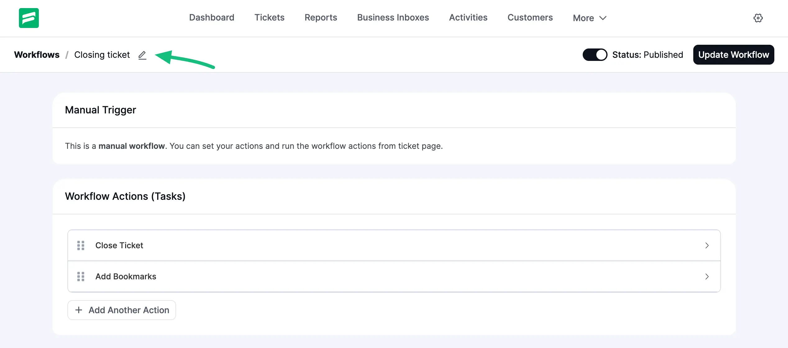 Change the workflow name anytime