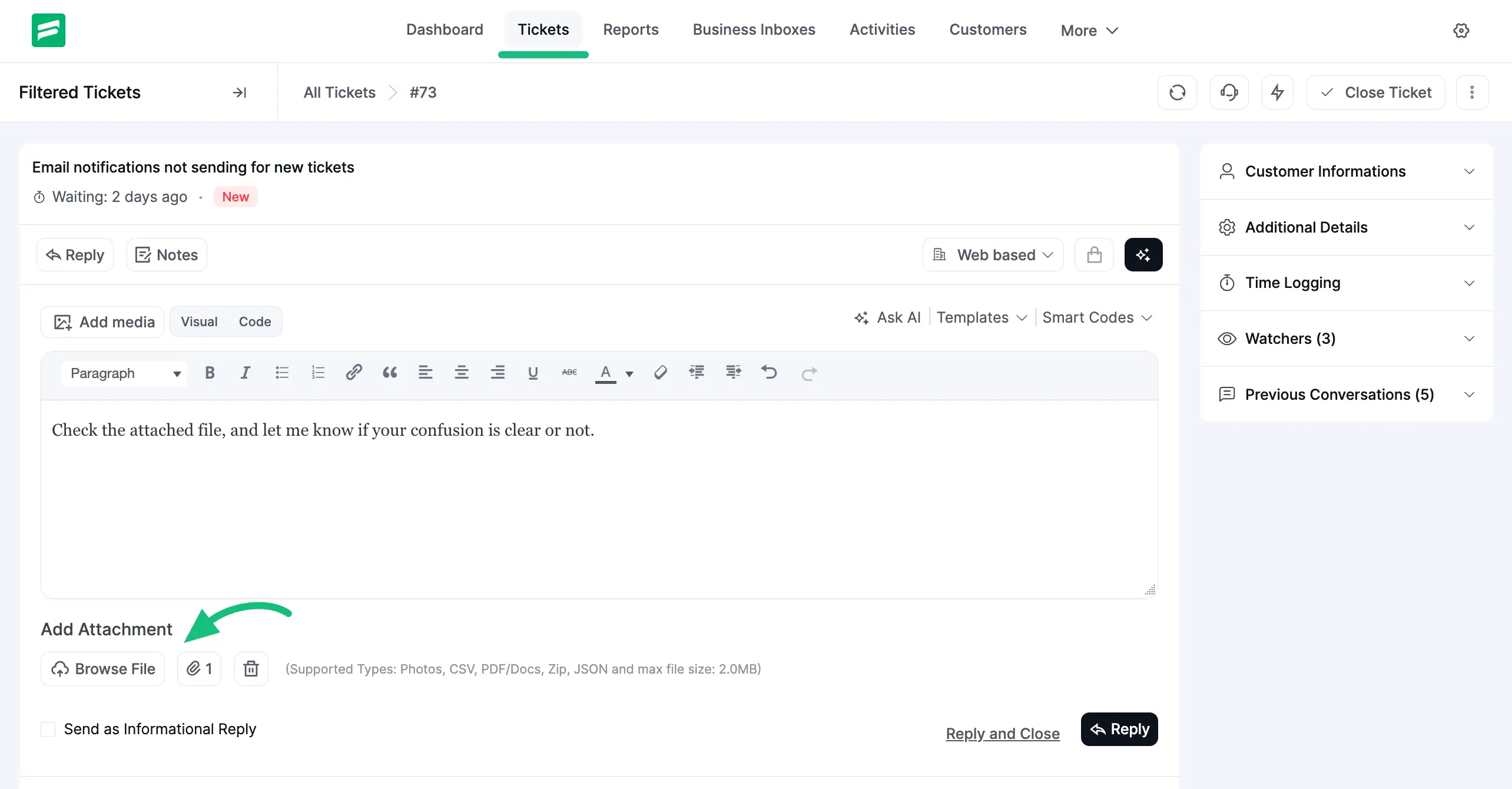 Example of Uploaded file