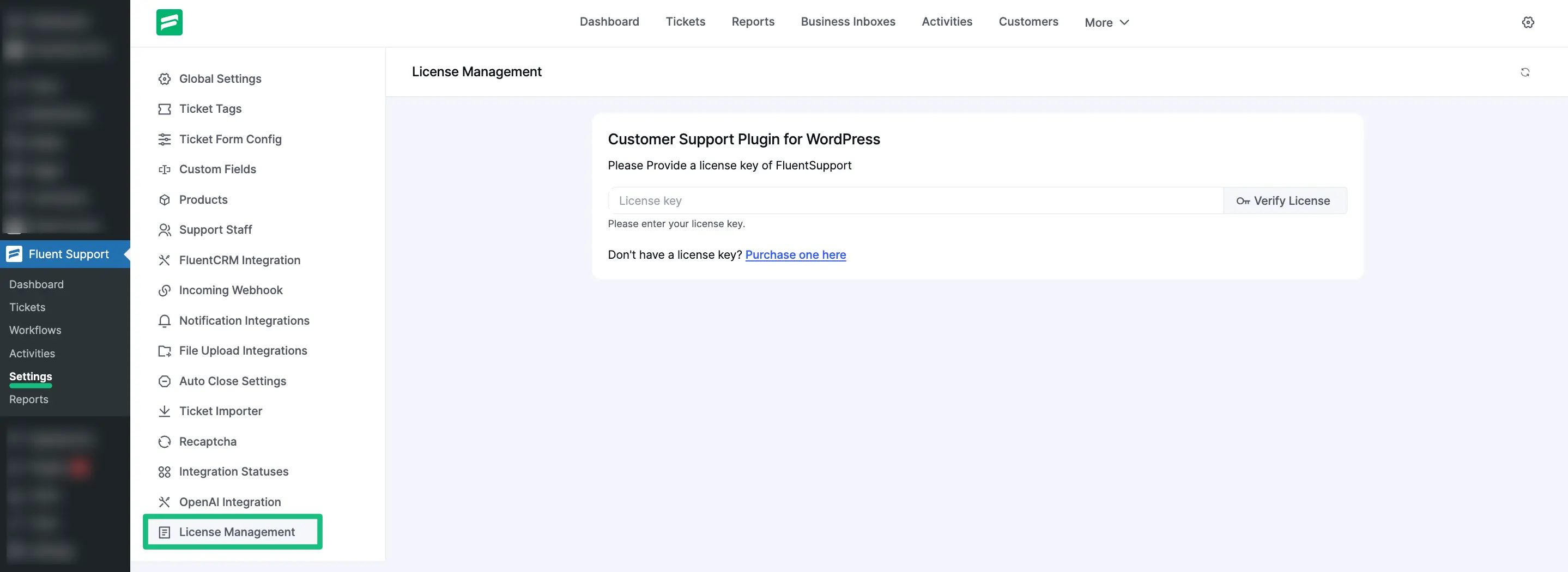 License Management options
