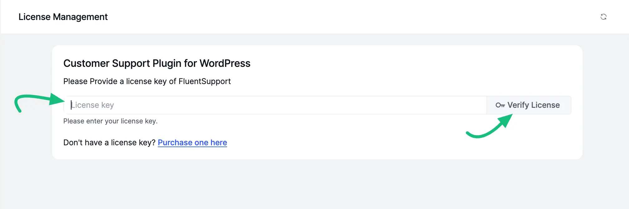 Provide License key and Verify 
