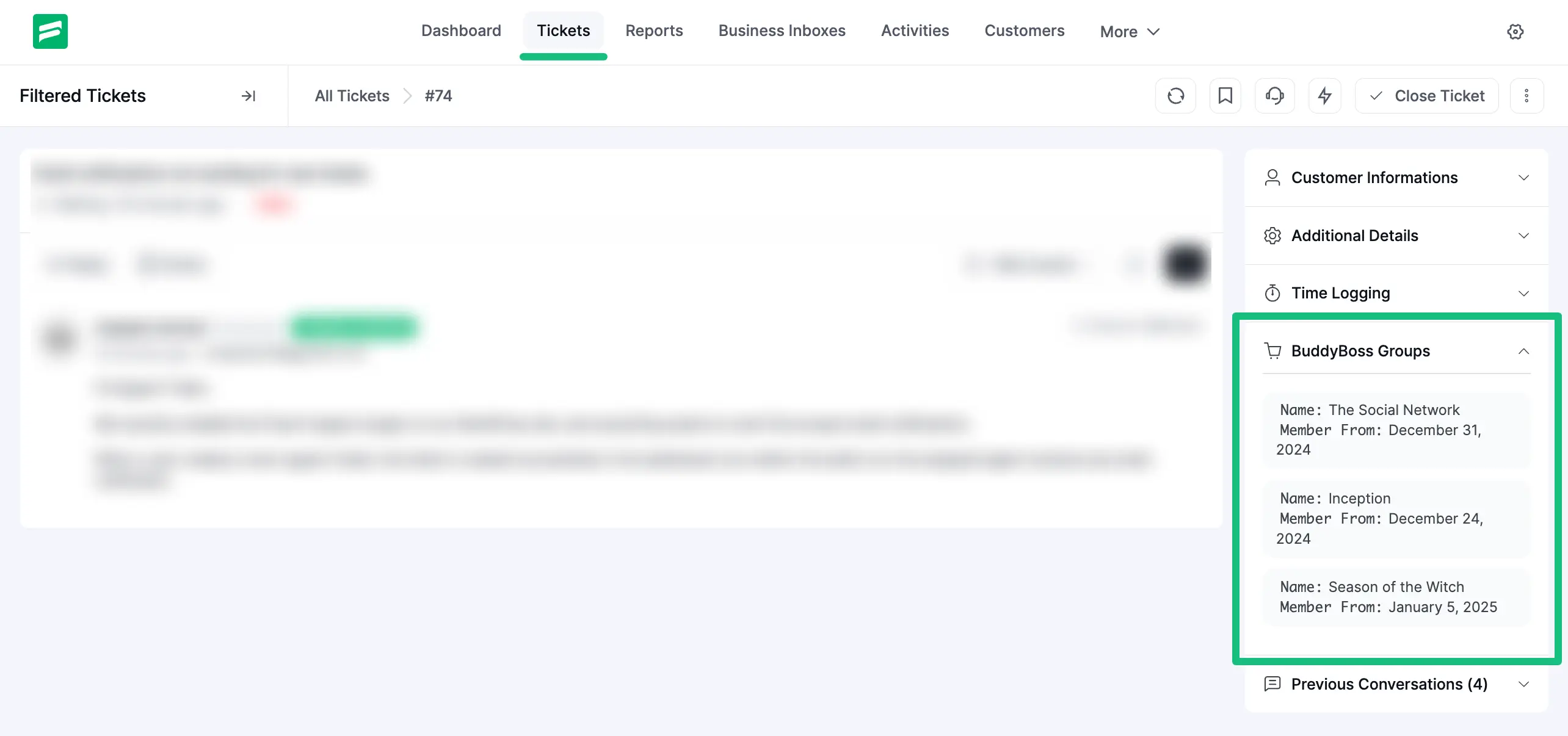 Preview of BuddyBoss Integration with Fluent Support
