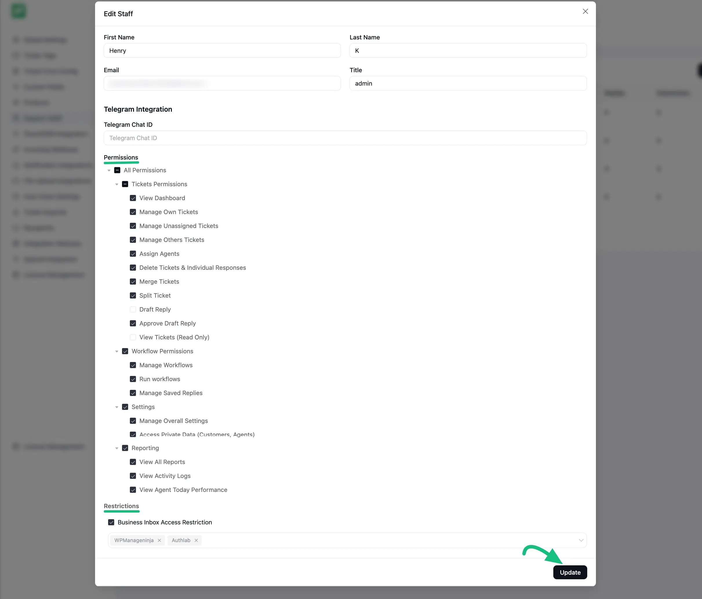 Permissions for Agents