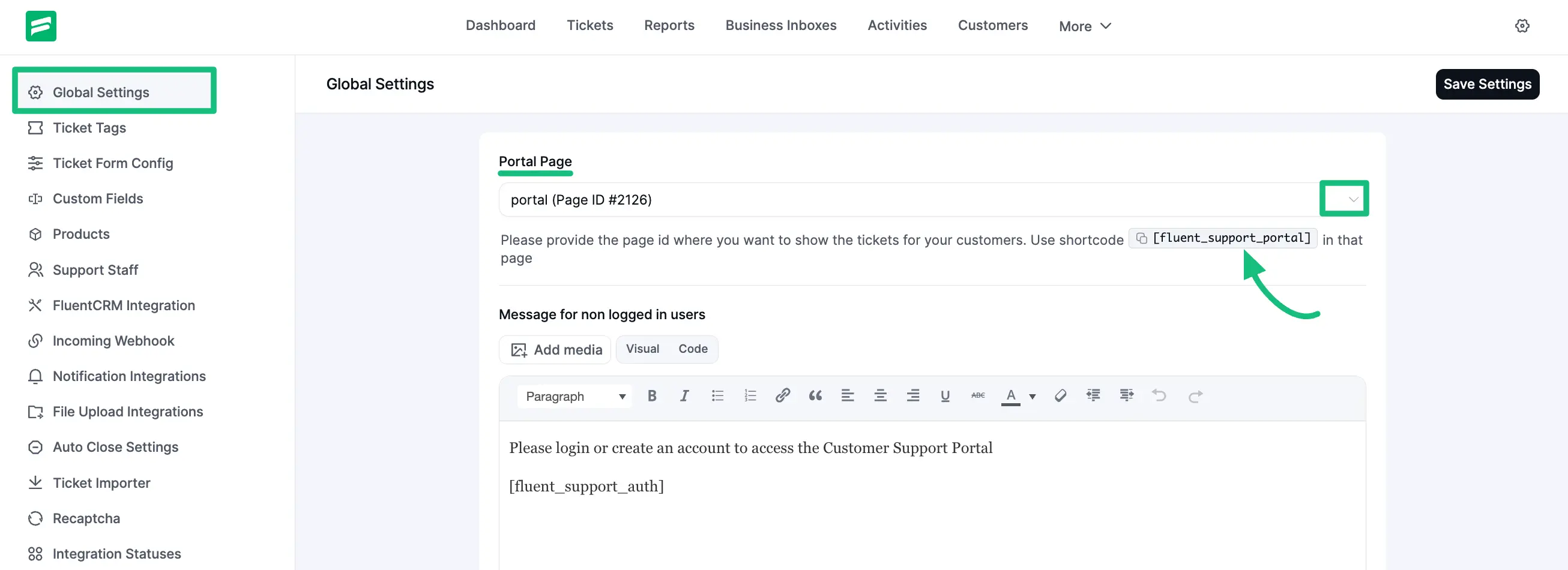 Fluent Support Business Inbox